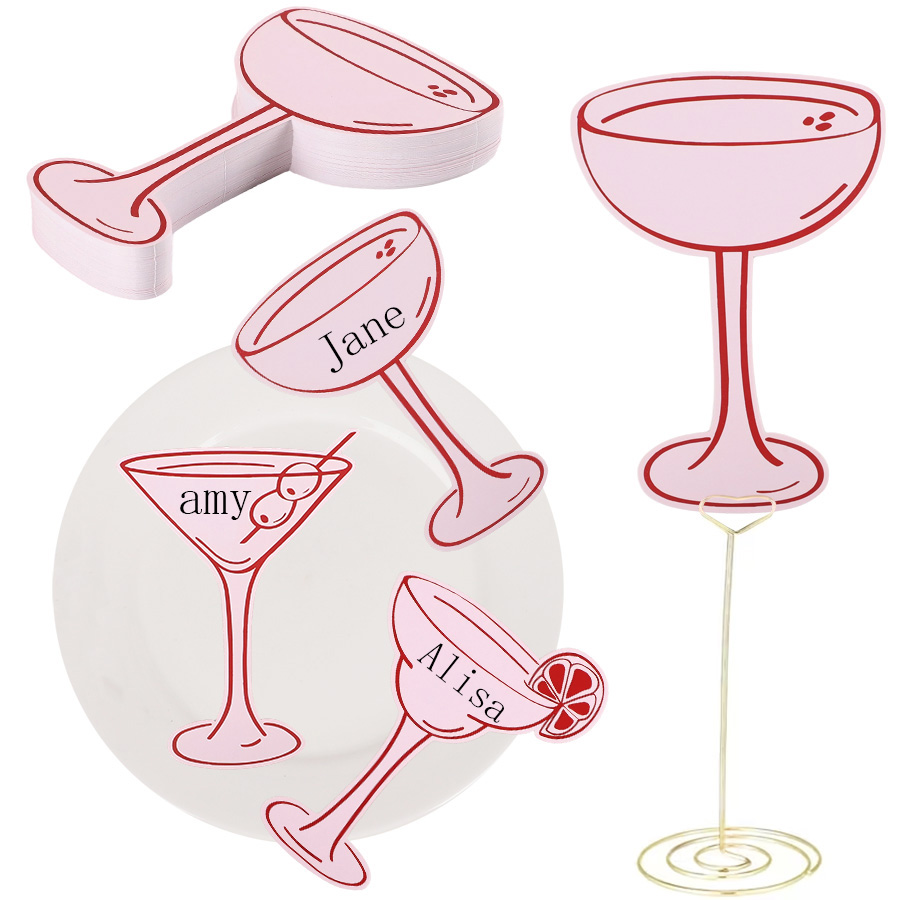 20pcs Pink Cocktail-Shaped Nam - огляд і ціна Graded Card Display