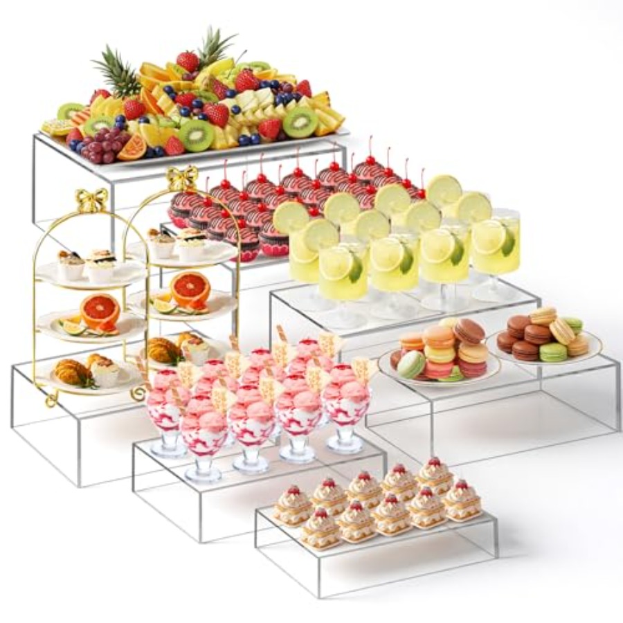7 Pcs Extra Large Buffet Riser - огляд і ціна Display Risers Set